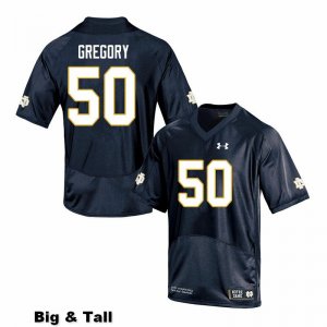 Notre Dame Fighting Irish Men's Reed Gregory #50 Navy Under Armour Authentic Stitched Big & Tall College NCAA Football Jersey EIP5399DK